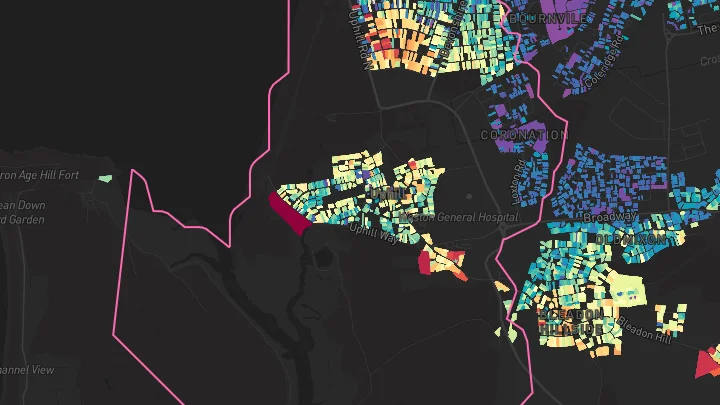 House price heatmap showing property values across Weston-Super-Mare