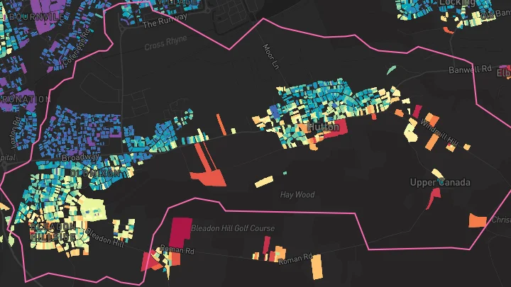 House price heatmap showing property values across Weston-Super-Mare