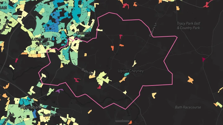 House price heatmap showing property values across Bitton