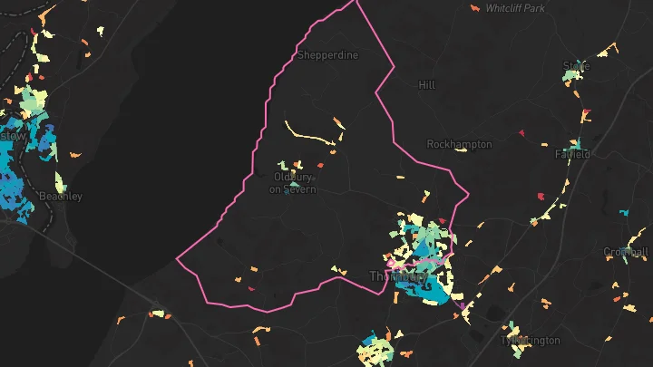 House price heatmap showing property values across Thornbury