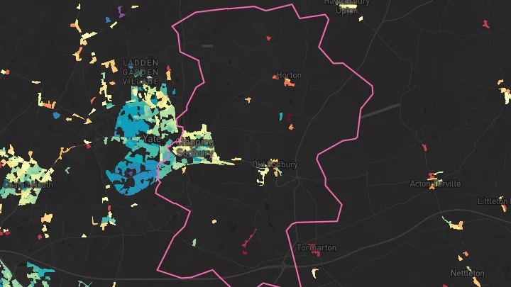 House price heatmap showing property values across Chipping Sodbury