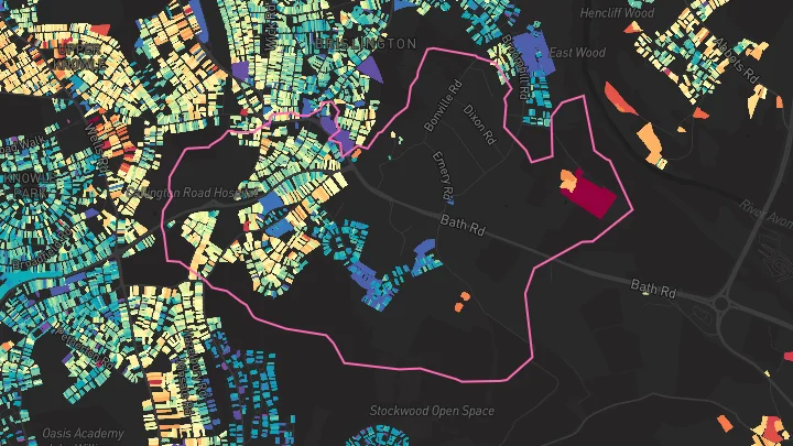 House price heatmap showing property values across Bristol