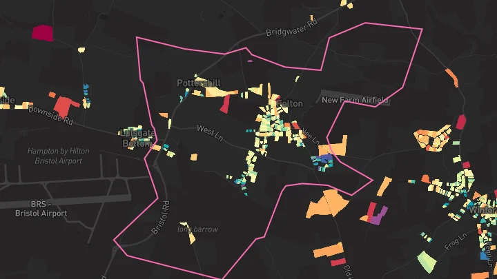 House price heatmap showing property values across Felton