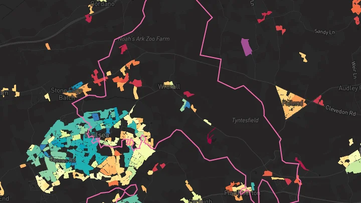 House price heatmap showing property values across Nailsea
