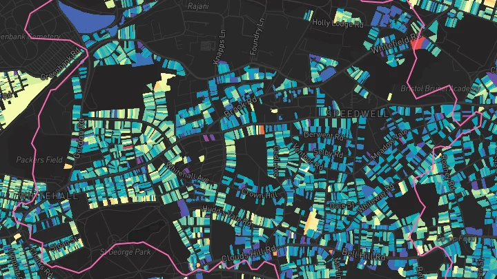 House price heatmap showing property values across Bristol