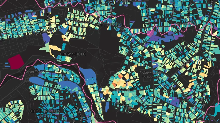 House price heatmap showing property values across St George