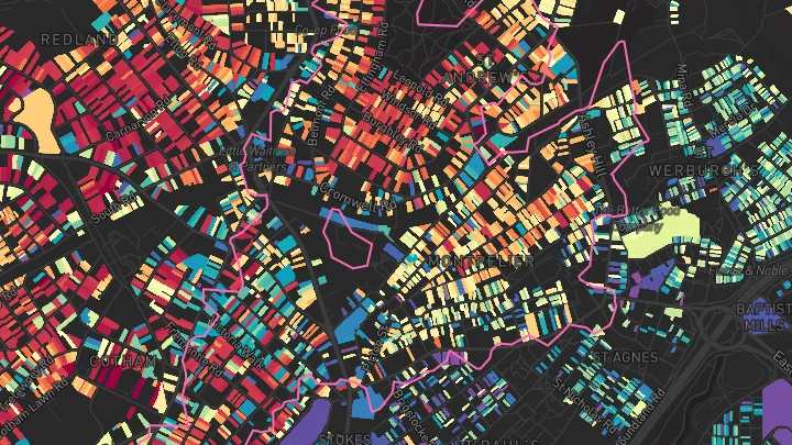 House price heatmap showing property values across Bristol