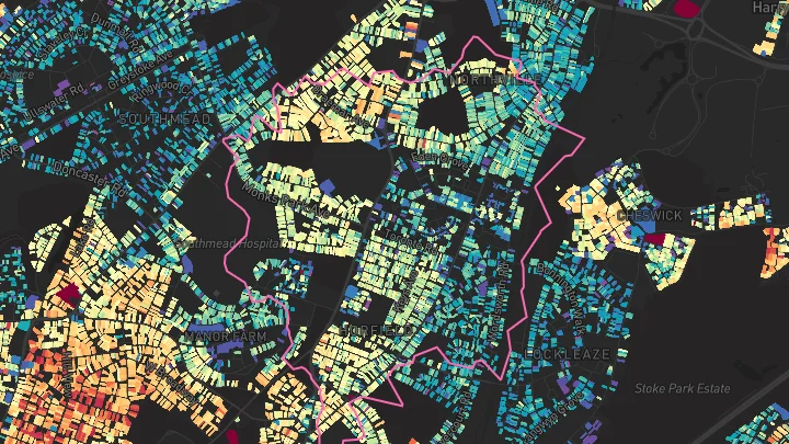 House price heatmap showing property values across Bristol