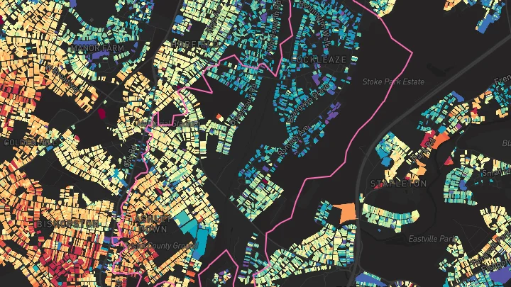 House price heatmap showing property values across Bristol