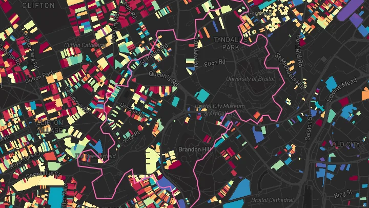 House price heatmap showing property values across Clifton