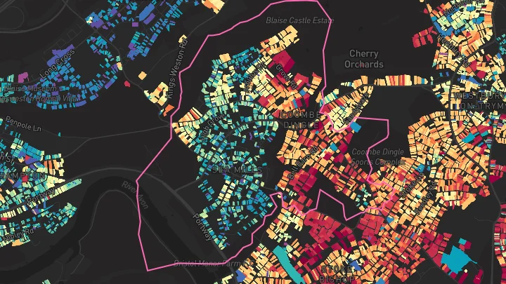 House price heatmap showing property values across Bristol