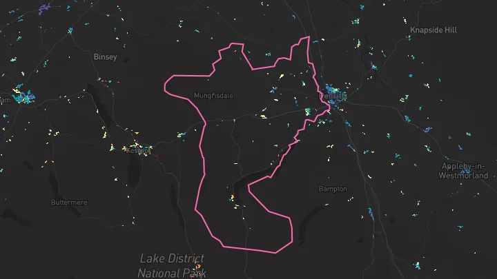 House price heatmap showing property values across Stainton