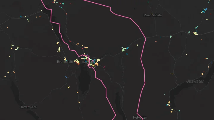 House price heatmap showing property values across Keswick