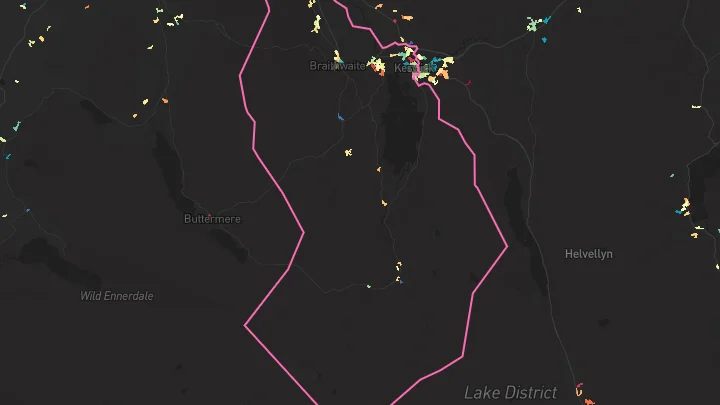 House price heatmap showing property values across Keswick