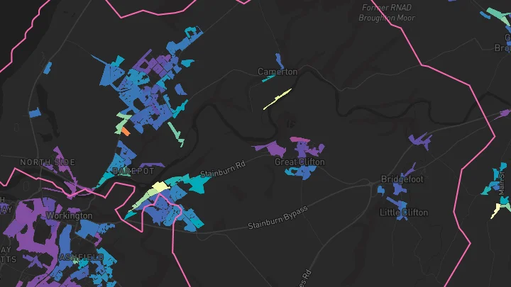 House price heatmap showing property values across Seaton
