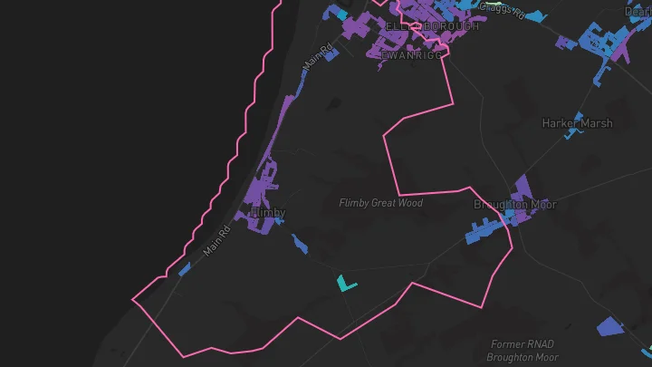 House price heatmap showing property values across Flimby