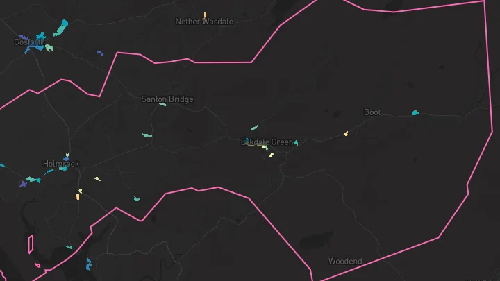House price heatmap showing property values across Drigg