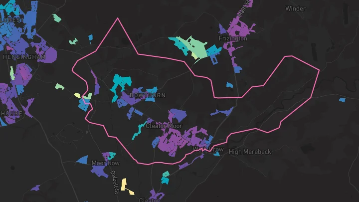 House price heatmap showing property values across Cleator Moor