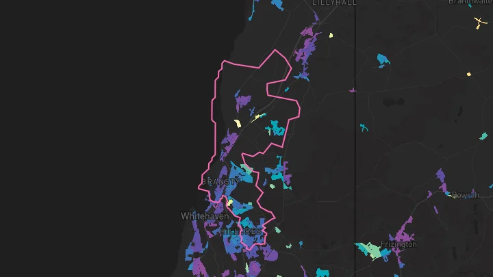 House price heatmap showing property values across Whitehaven