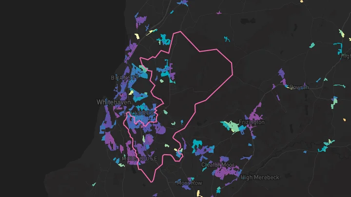 House price heatmap showing property values across Hensingham