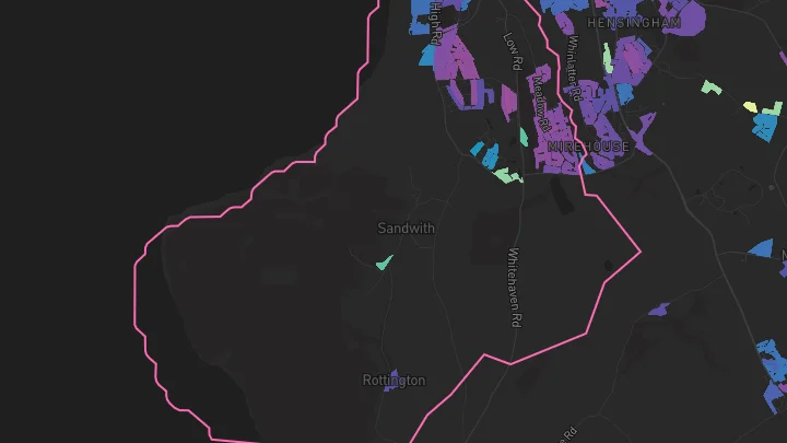 House price heatmap showing property values across Whitehaven