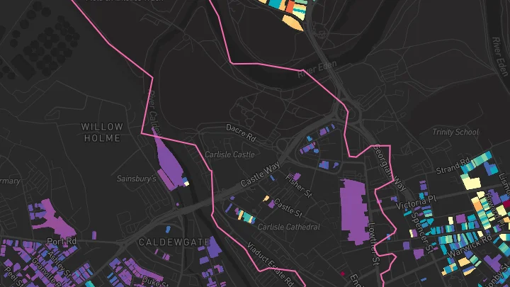 House price heatmap showing property values across Carlisle