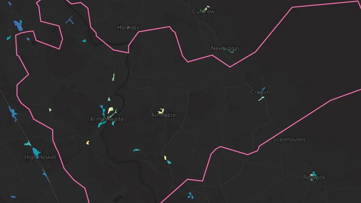 House price heatmap showing property values across Armathwaite