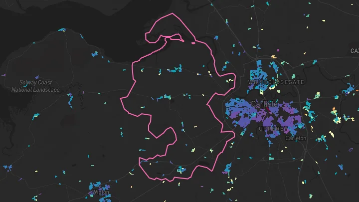 House price heatmap showing property values across Thursby