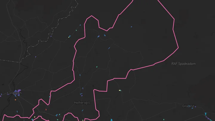 House price heatmap showing property values across Kirklinton