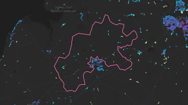 House price heatmap showing property values across Oulton