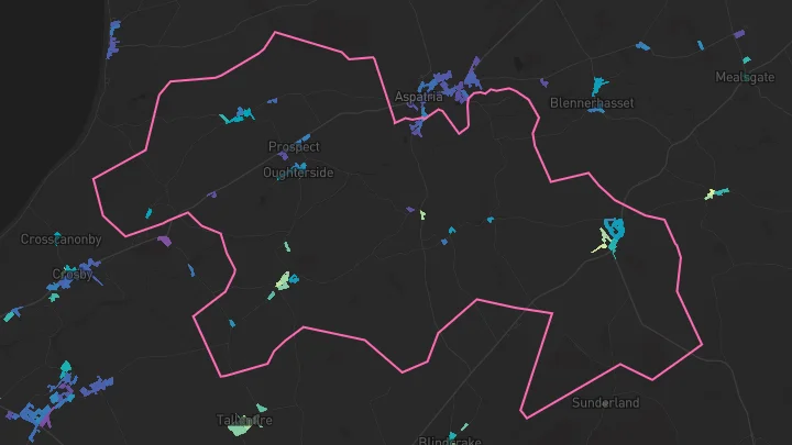 House price heatmap showing property values across Bothel