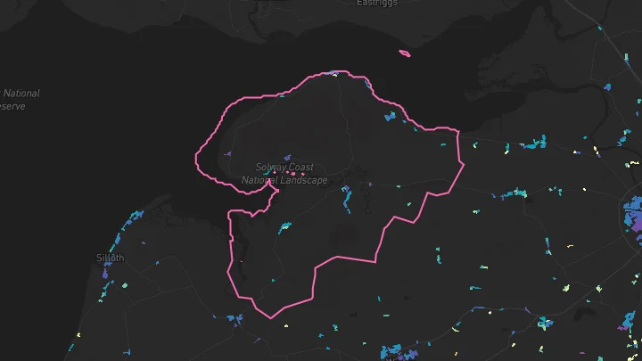 House price heatmap showing property values across Kirkbride