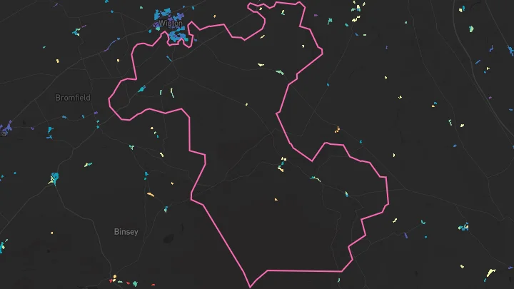 House price heatmap showing property values across Caldbeck