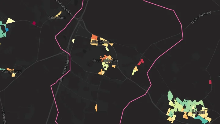 House price heatmap showing property values across Abington