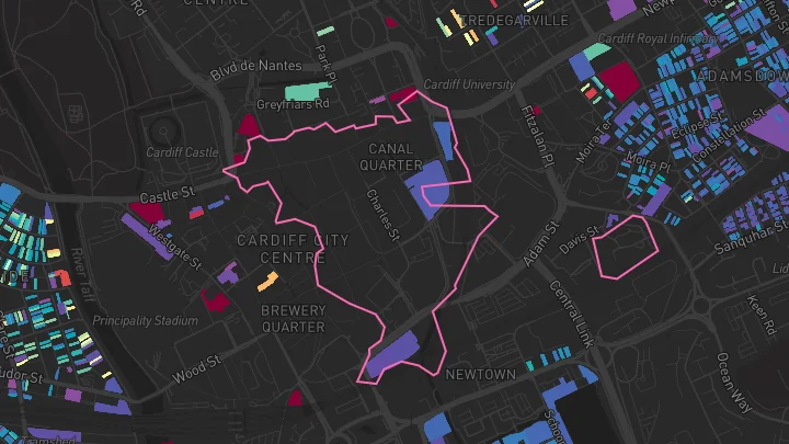 House price heatmap showing property values across Cardiff