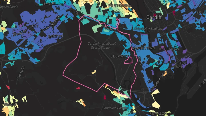 House price heatmap showing property values across Canton