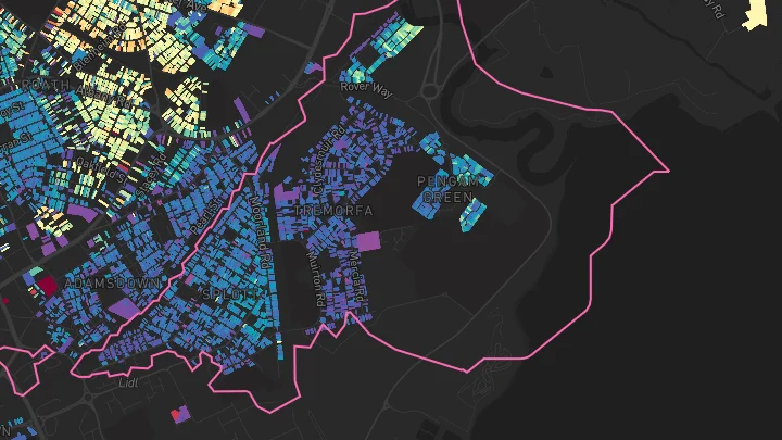 House price heatmap showing property values across Cardiff