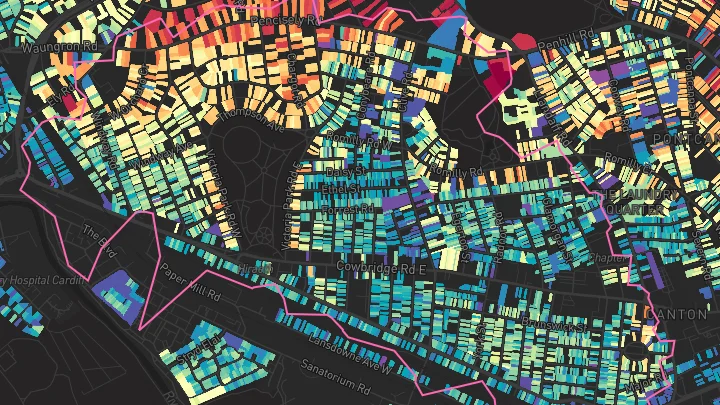 House price heatmap showing property values across Cardiff