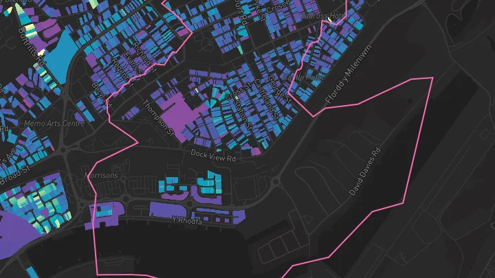House price heatmap showing property values across Barry