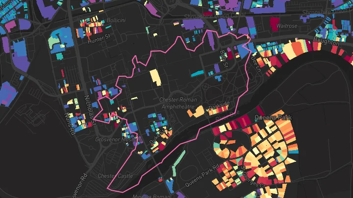 House price heatmap showing property values across Chester