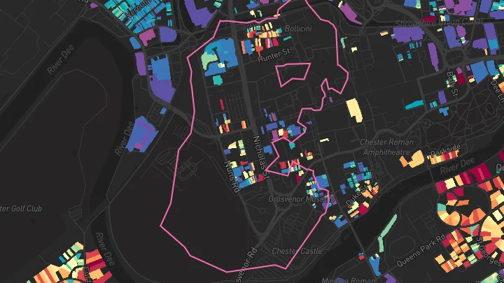 House price heatmap showing property values across Chester
