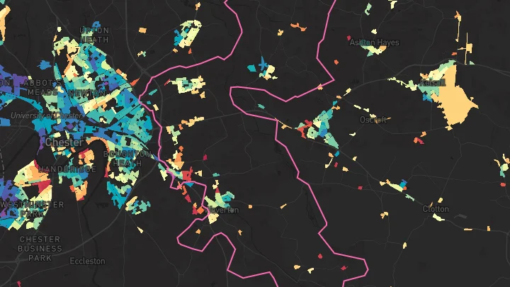 House price heatmap showing property values across Waverton