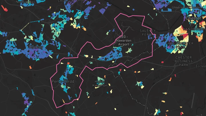 House price heatmap showing property values across Broughton