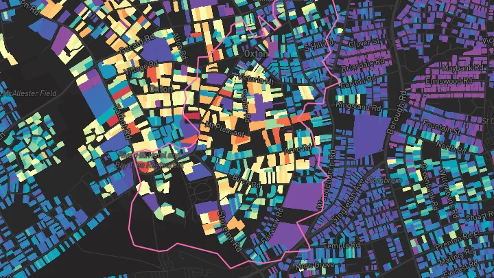 House price heatmap showing property values across Prenton