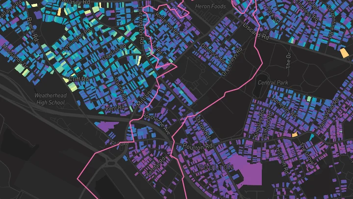 House price heatmap showing property values across Wallasey