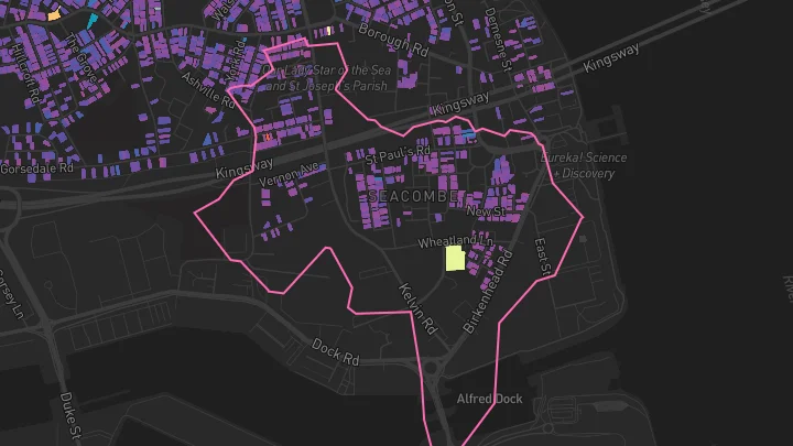 House price heatmap showing property values across Wallasey