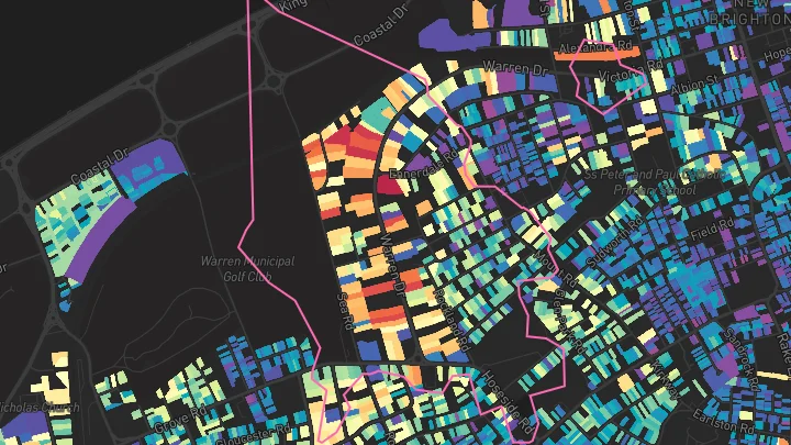 House price heatmap showing property values across Wallasey