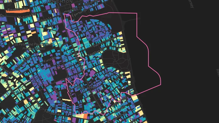 House price heatmap showing property values across Wallasey