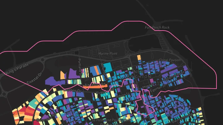 House price heatmap showing property values across Wallasey
