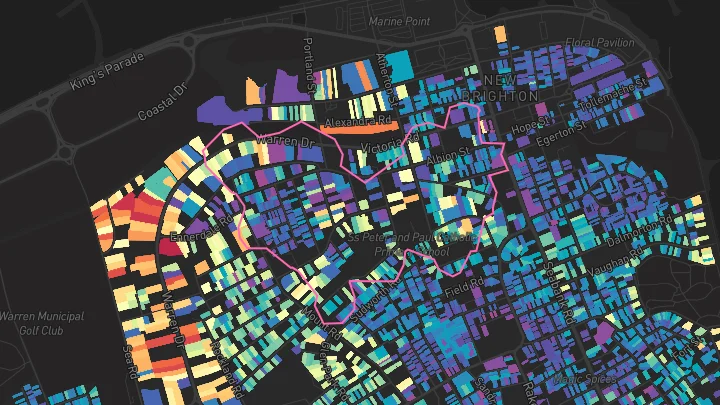 House price heatmap showing property values across Wallasey